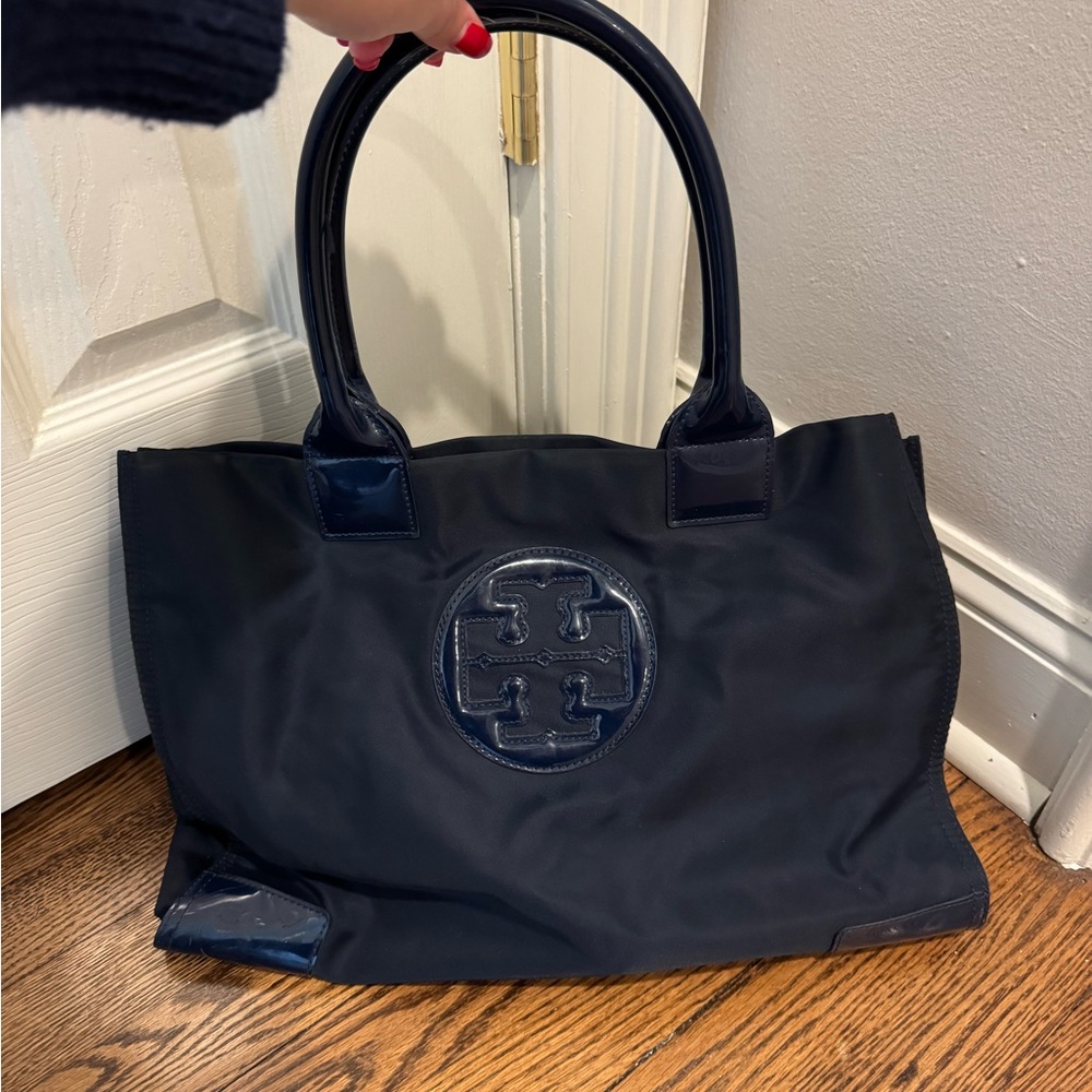 Tory Burch Dark Blue Tote with Logo